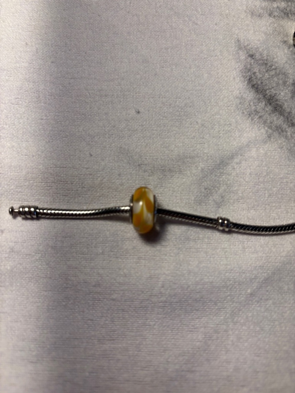 Pandora Yellow and Silver Charm Bracelet